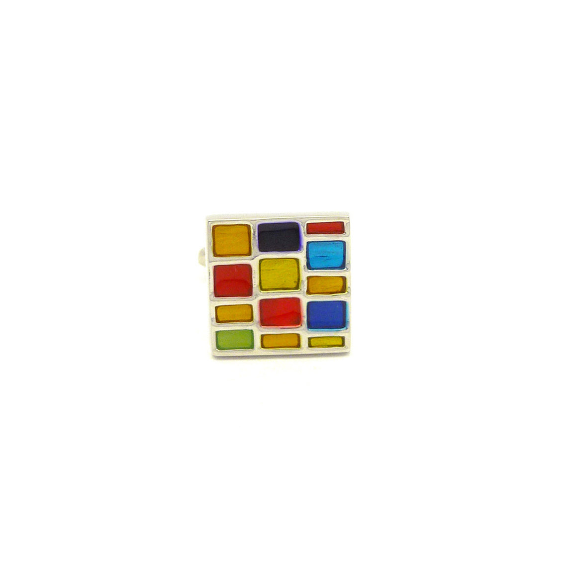 Wild Links - Silver Bright Coloured Squares Cufflinks