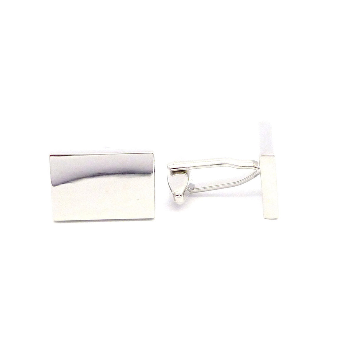 Wild Links - Silver Engravable Reflective Rectangle Cufflinks