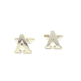 Wild Links - Silver Alphabet Letter "A" Cufflinks