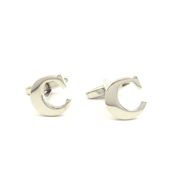 Wild Links - Silver Alphabet Letter "C" Cufflinks