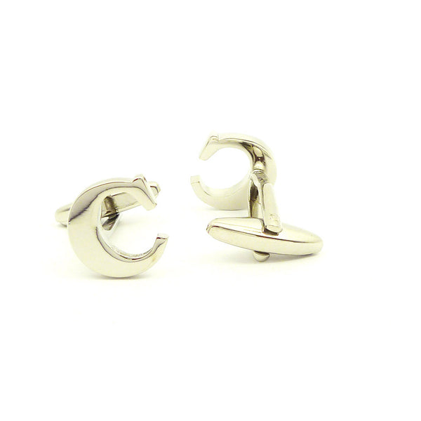 Wild Links - Silver Alphabet Letter "C" Cufflinks