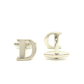 Wild Links - Silver Alphabet Letter "D" Cufflinks