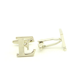 Wild Links - Silver Alphabet Letter "E" Cufflinks