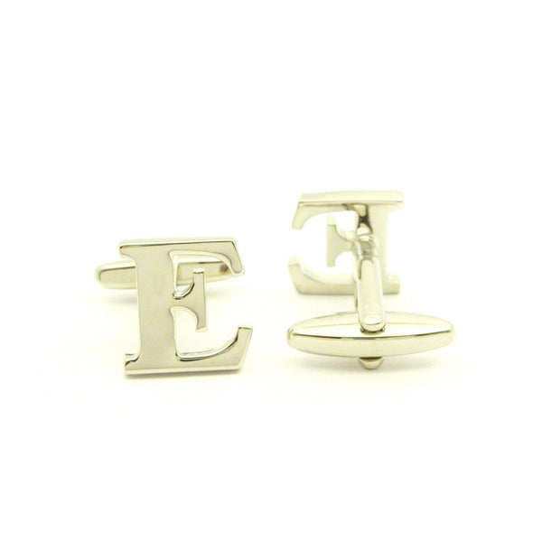Wild Links - Silver Alphabet Letter "E" Cufflinks
