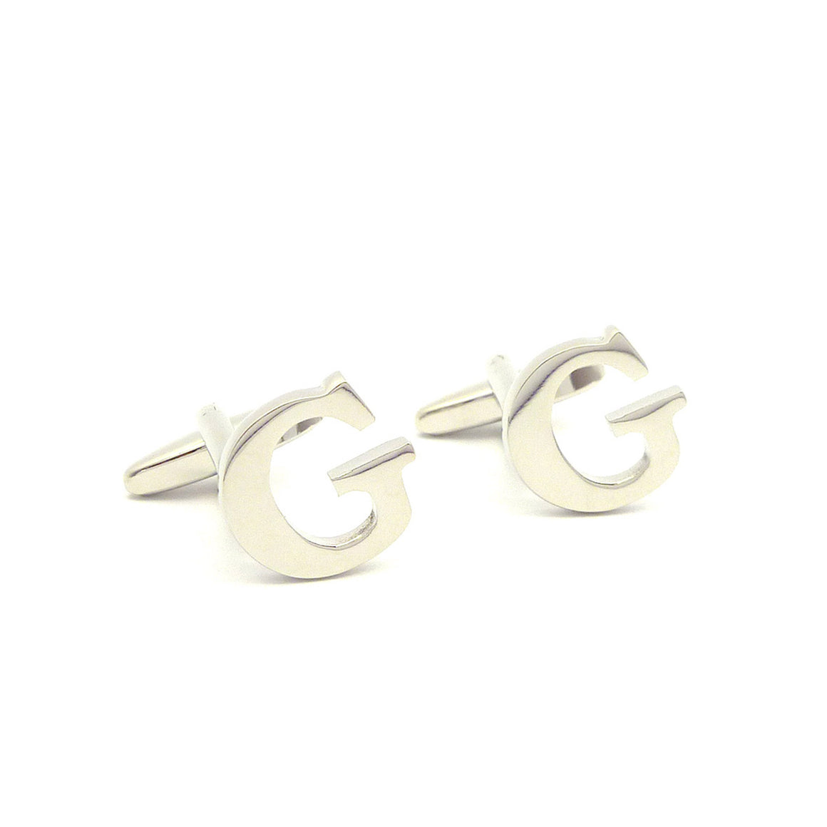 Wild Links - Silver Alphabet Letter "G" Cufflinks
