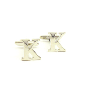Wild Links - Silver Alphabet Letter "K" Cufflinks