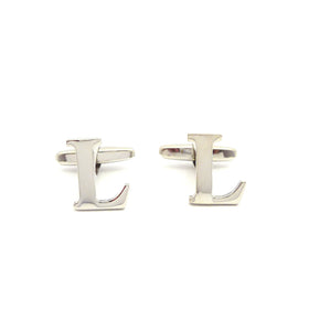 Wild Links - Silver Alphabet Letter "L" Cufflinks