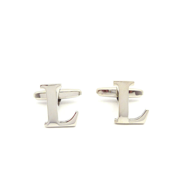 Wild Links - Silver Alphabet Letter "L" Cufflinks