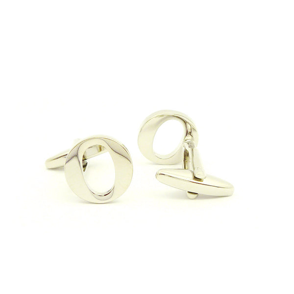 Wild Links - Silver Alphabet Letter "O" Cufflinks