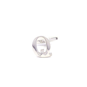 Wild Links - Silver Alphabet Letter "Q" Cufflinks