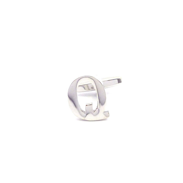 Wild Links - Silver Alphabet Letter "Q" Cufflinks