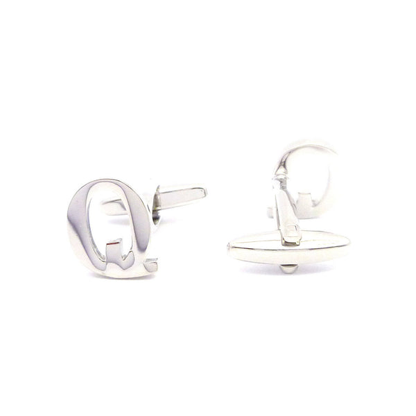Wild Links - Silver Alphabet Letter "Q" Cufflinks