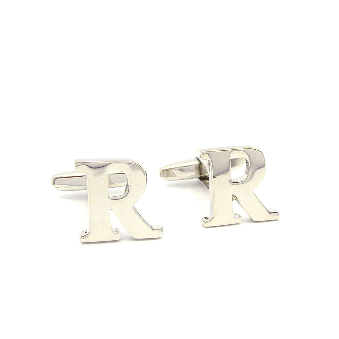 Wild Links - Silver Alphabet Letter "R" Cufflinks