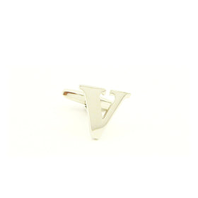 Wild Links - Silver Alphabet Letter "V" Cufflinks