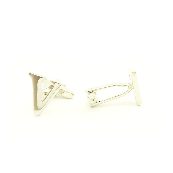 Wild Links - Silver Alphabet Letter "V" Cufflinks