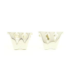 Wild Links - Silver Alphabet Letter "W" Cufflinks