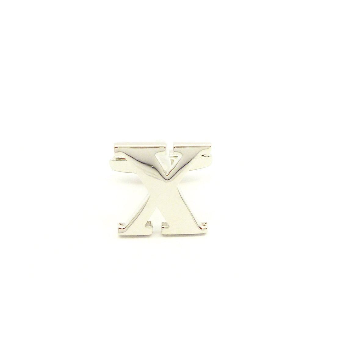 Wild Links - Silver Alphabet Letter "X" Cufflinks