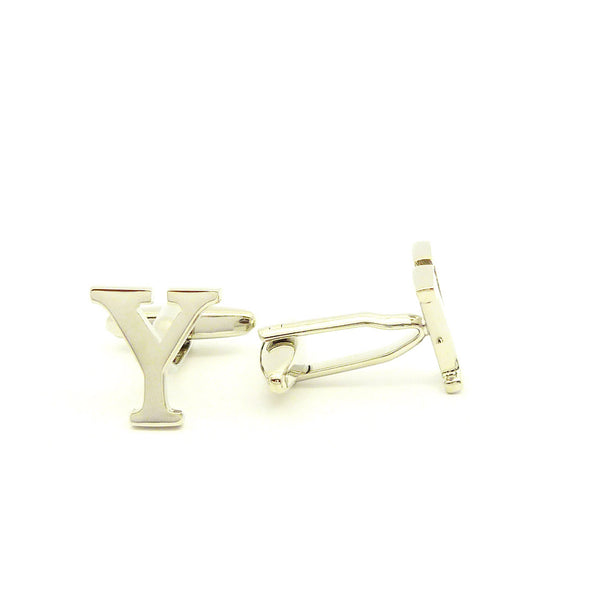 Wild Links - Silver Alphabet Letter "Y" Cufflinks