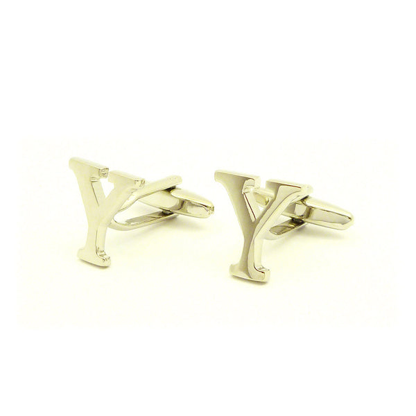 Wild Links - Silver Alphabet Letter "Y" Cufflinks