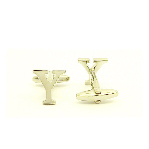 Wild Links - Silver Alphabet Letter "Y" Cufflinks