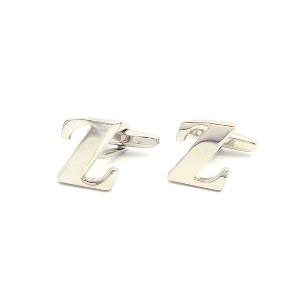 Wild Links - Silver Alphabet Letter "Z" Cufflinks