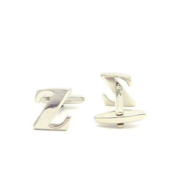 Wild Links - Silver Alphabet Letter "Z" Cufflinks