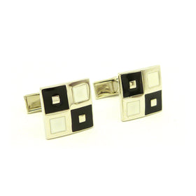 Wild Links - Silver Black and White Squares Cufflinks