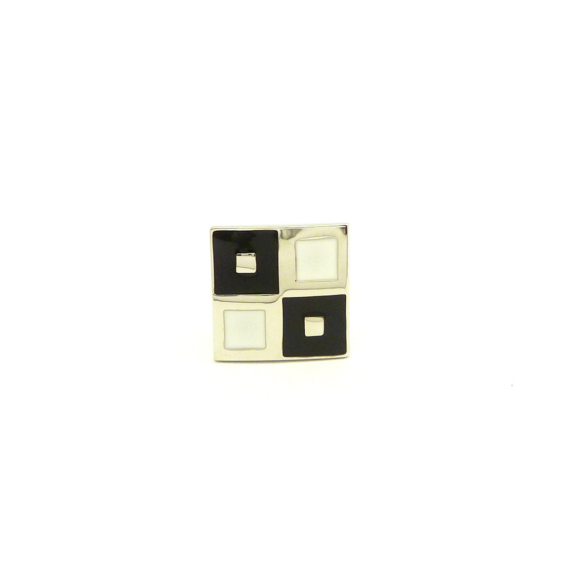 Wild Links - Silver Black and White Squares Cufflinks