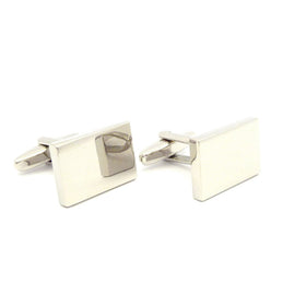 Wild Links - Silver Engravable Reflective Rectangle Cufflinks