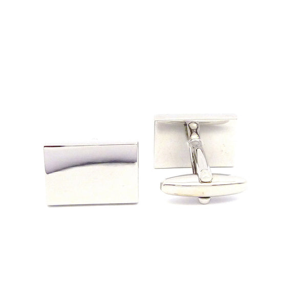 Wild Links - Silver Engravable Reflective Rectangle Cufflinks