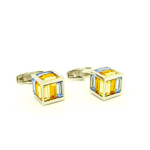 Wild Links - Silver Coloured Cube Cufflinks