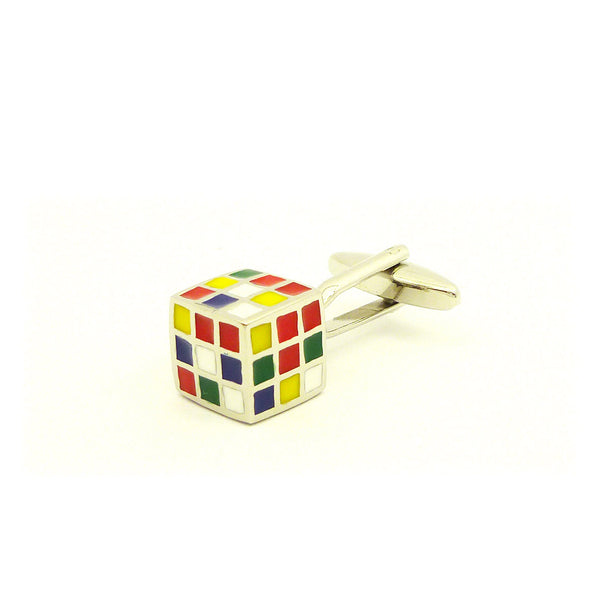 Wild Links - Silver Colourful Cube Cufflinks