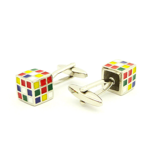 Wild Links - Silver Colourful Cube Cufflinks