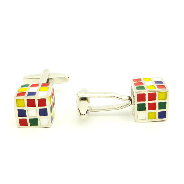 Wild Links - Silver Colourful Cube Cufflinks
