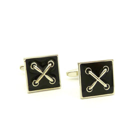Wild Links - Silver Enamel Cross Cufflinks
