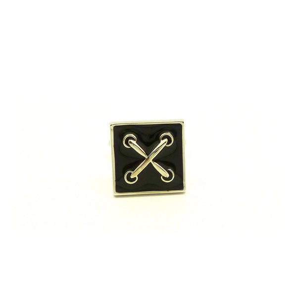 Wild Links - Silver Enamel Cross Cufflinks