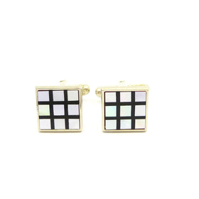 Wild Links - Silver Pearl Shell Squares Cufflinks