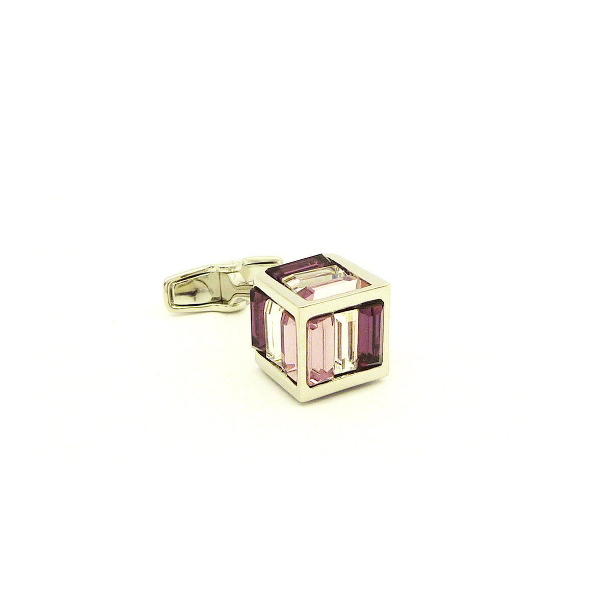 Wild Links - Silver Pink Shades Cube Cufflinks