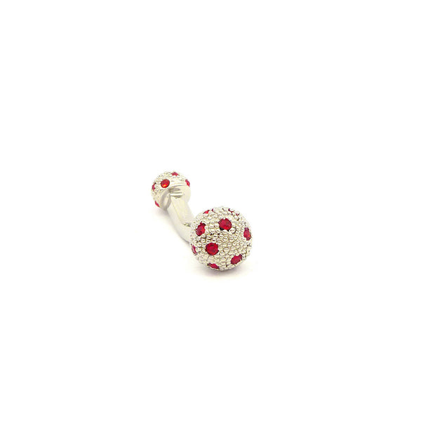 Wild Links - Silver Red Sparkling Stone Cufflinks
