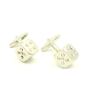 Wild Links - Silver Sparkling Dice Cufflinks