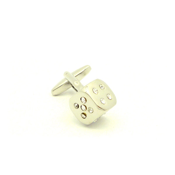 Wild Links - Silver Sparkling Dice Cufflinks