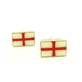 Wild Links - Silver England Flag - St. George Cross Cufflinks