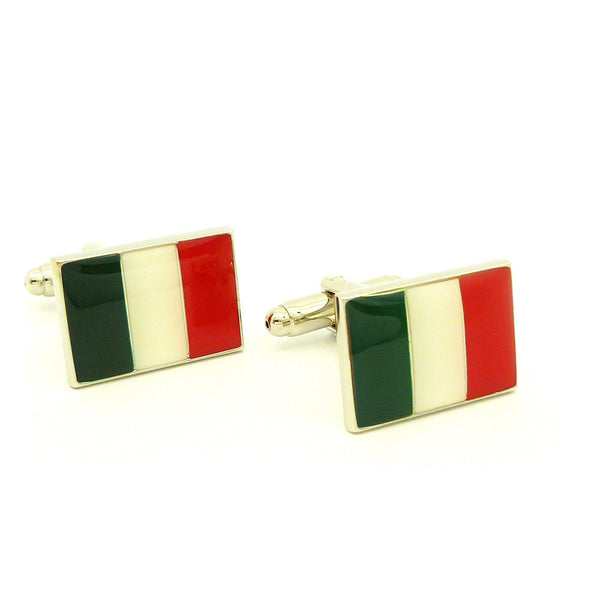 Wild Links - Silver Italy Flag Cufflinks