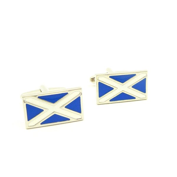 Wild Links - Silver Scotland Flag - St.Andrews Cross Cufflinks