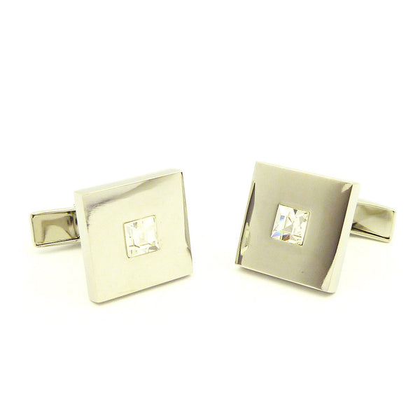 Wild Links - Silver Large Square Stone Cufflinks