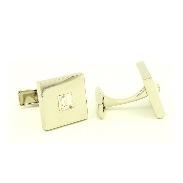 Wild Links - Silver Large Square Stone Cufflinks