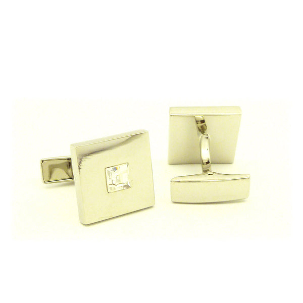Wild Links - Silver Large Square Stone Cufflinks