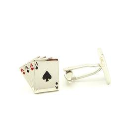 Wild Links - Silver Aces - Four of a Kind Cufflinks