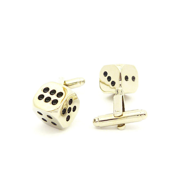 Wild Links - Silver Black Dice Cufflinks