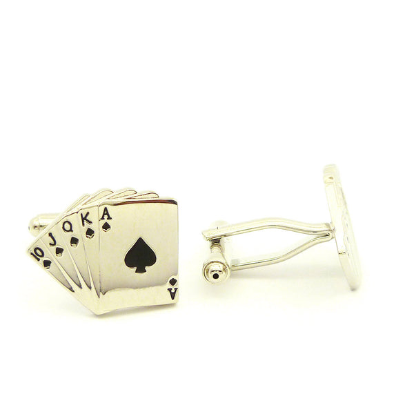Wild Links - Silver Royal Flush Cufflinks